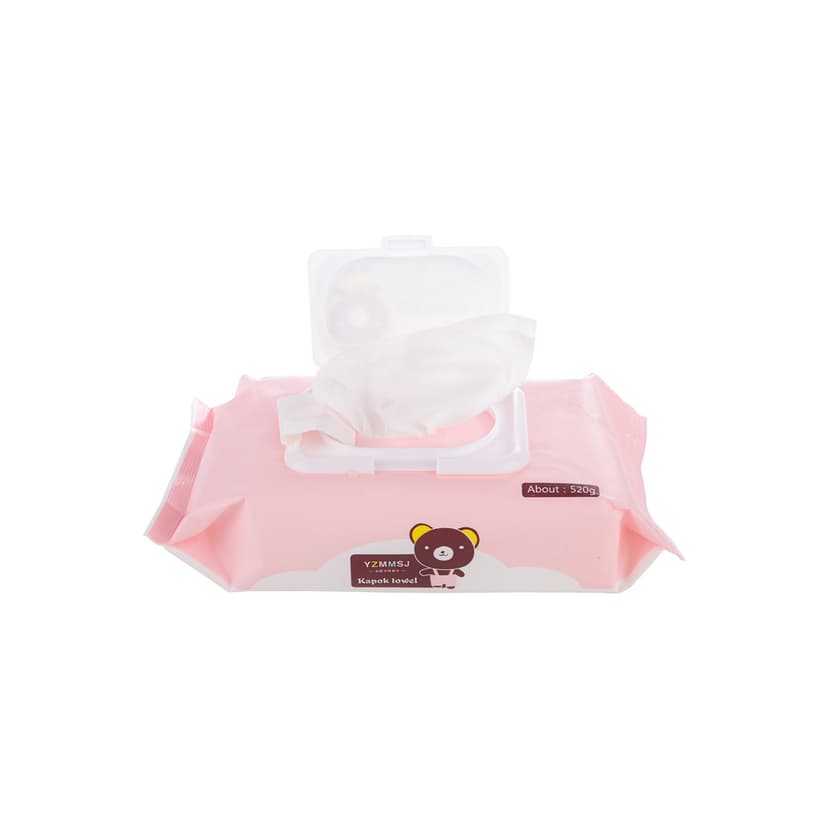 80Pcs Soft Disposable Wet Wipes Baby Cleaning Tissues for Mouth and Hands Pink