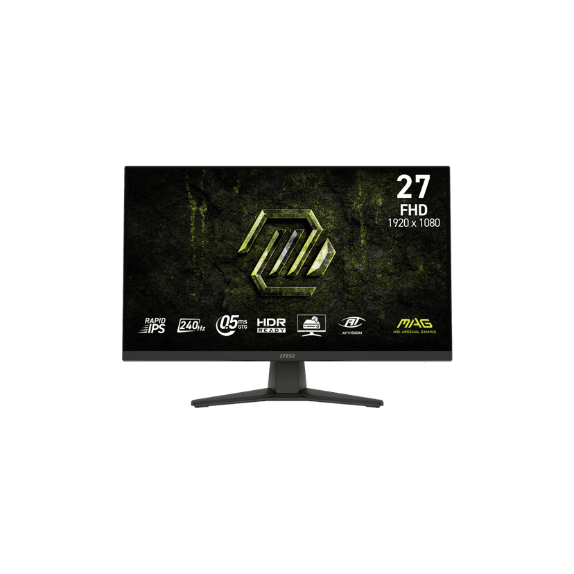 MSI 27" 1920 x 1080 (FHD) 240Hz 0.5ms (GTG) Rapid IPS Gaming Monitor Tilt adjustable (MAG 272F X24)
