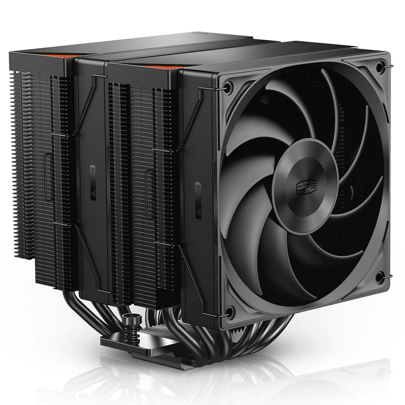 PCCOOLER CPS RZ620 Dual Tower CPU Air Cooler, 6 Heat Pipes, 275W TDP, Aluminum Top Cover, 157.5mm Tall, 120mm PWM Silent Fans, for Intel LGA1851/1700/1200/115X & AMD AM5/AM4, Black