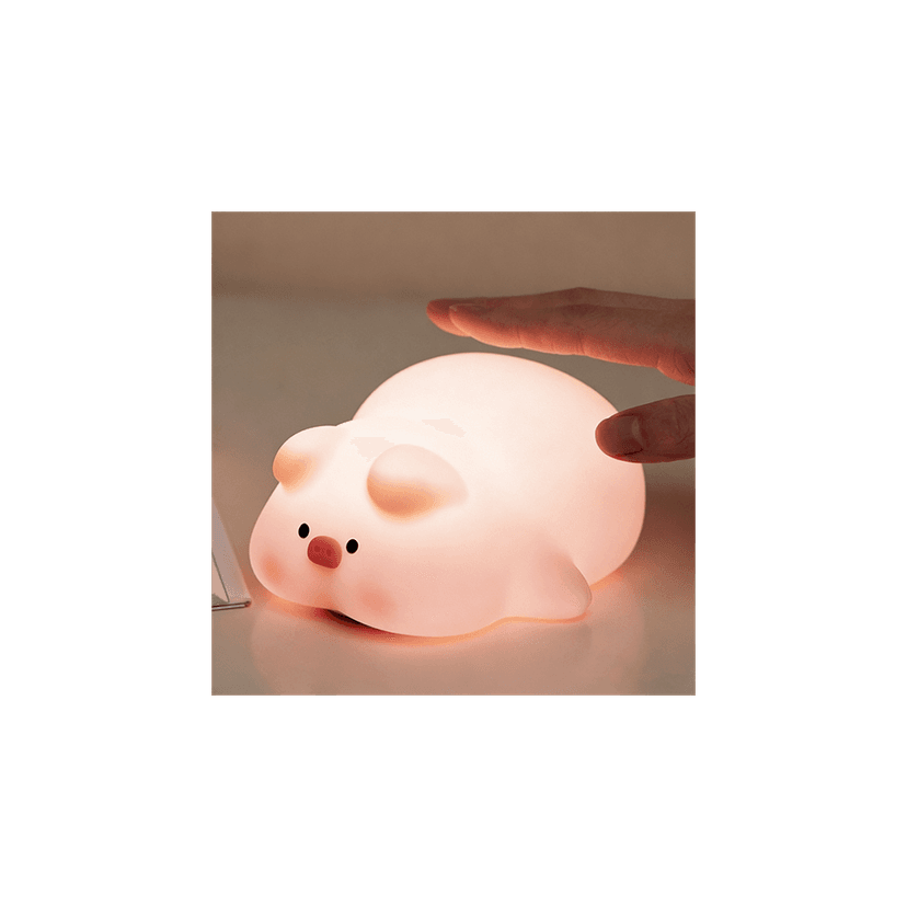 Cute Pig Tap Night Light, 3 Brightness & 30min Timer, Eye-Care Lamp for Baby Feeding, Bedroom Sleep, Gift for Kids