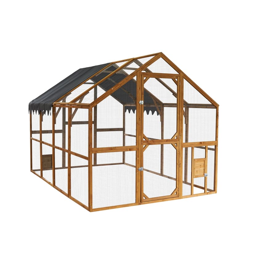 110 in Large Outdoor Pet Playpen with Platforms, Upgraded Waterproof Cover for Chicken Coop and Kitten Enclosure