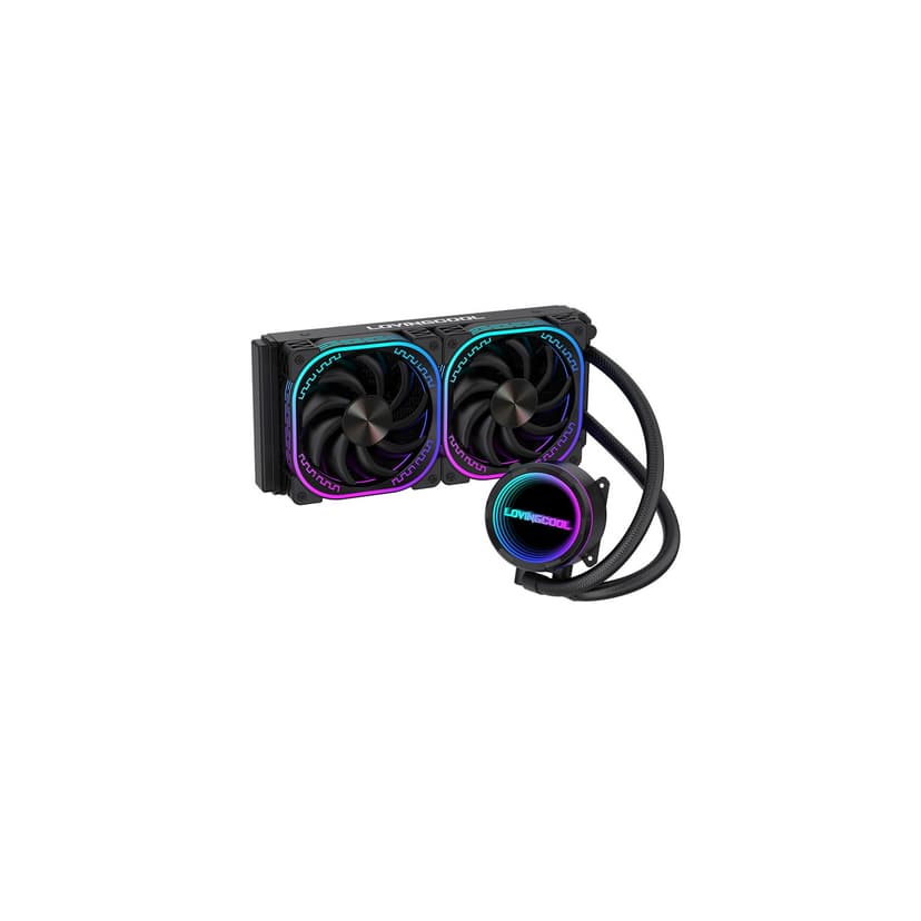 Infinity Mirror Pump Head 240mm AIO Liquid CPU Cooler, ARGB Sync, 4-Pin PWM Dual Fans, All-in-One Water Cooling for Intel LGA1700/1200/AM5/AM4 CPU