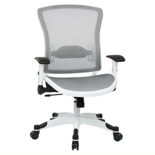 Managers White Office Chair with Padded Mesh Seat