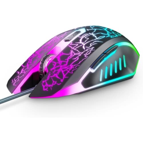 VersionTECH Ergonomic Wired Gaming Mouse 3600 DPI, 7-Color LED, PC & Mac