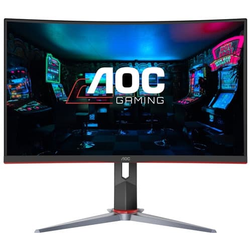 AOC 27" FHD 165Hz 1ms GTG Curved VA LED FreeSync Gaming Monitor (C27G2) - Black/Red - Open Box