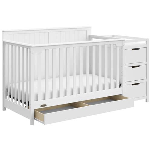 Graco Hadley 4-in-1 Convertible Crib with 3-Drawer Changing Table - White