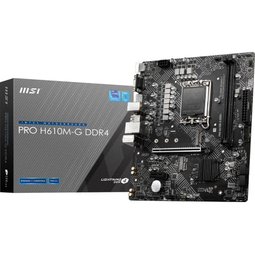 MSI PRO H610M-G DDR4 mATX Socket 1700 DDR4 Motherboard for 12/13/14th Gen Intel CPUs
