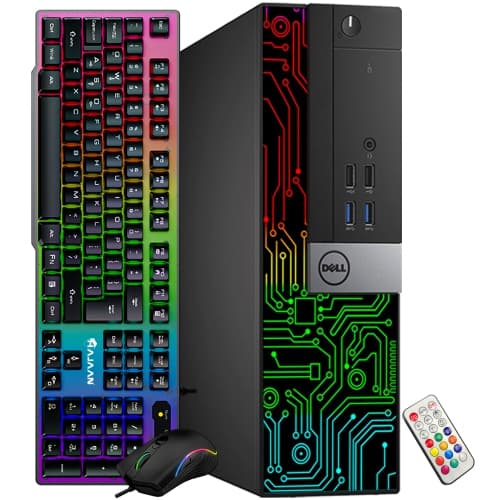 Refurbished (Good) - Dell Computer Desktop PC, Intel Core i5-6500, 16GB RAM, 512GB M.2 SSD (Fast Boot), 1TB HDD, Gaming KB & M, WiFi, Windows 10 Pro