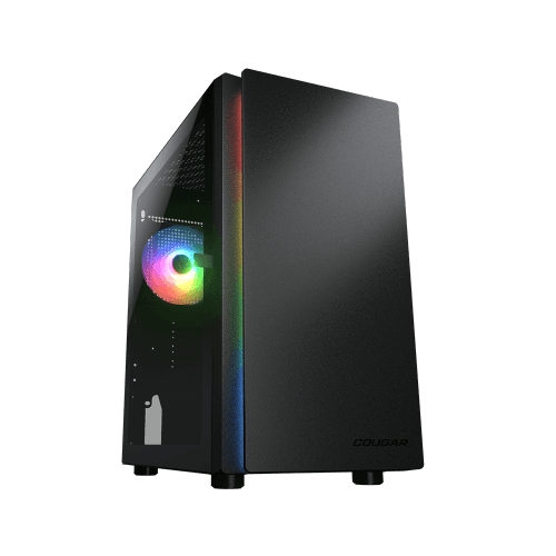 Cougar Purity RGB Mini ATX Computer Case, Tempered Glass Side Panel, 1x 120mm ARGB Fan Pre-Installed, Black