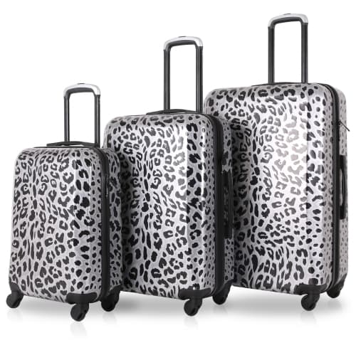 TUCCI Italy Winter Leopard Art 3 Pcs Set (20", 24", 28") Luggage Suitcase