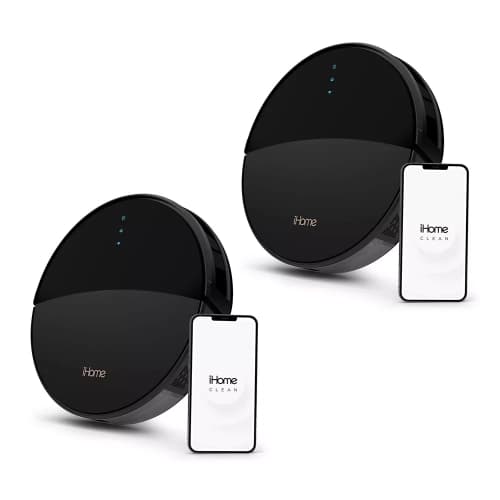 iHome AutoVac Eclipse Robot Vacuum & Mop for Multi-Surface with Self-Charging, HomeMap Navigation, 2000Pa, 2-Pack
