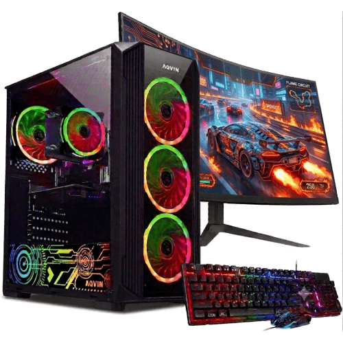 Gaming PC Desktop Tower 24" inch Gaming Monitor Intel Core i7 Processor up to 4.60Ghz 32GB RAM 1TB SSD GeForce RTX 5060 Ti GDDR7 Windows 11 Pro WiFi - Refurbished (Excellent)
