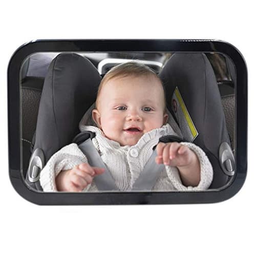 Baby Car Mirror for Back Seat, Clear Rearing Facing Mirror, 360 Degree Adjustable Wide Convex Shatterproof Glass, Fully Assembled, Crash Tested