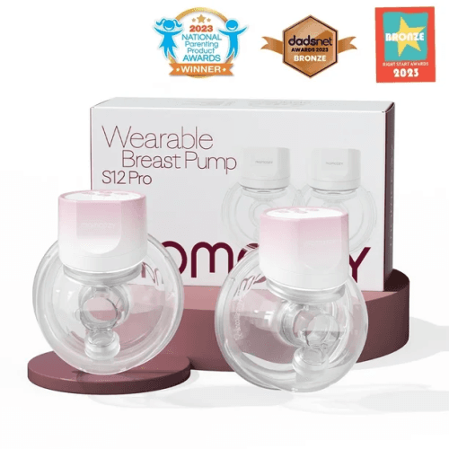 Momcozy S12 Pinky Pro Hands Free Breast Pump, Electric Wearable Breast Pump, 3 Modes & 9 Levels Electric Pump Portable, Smart Display, 24mm