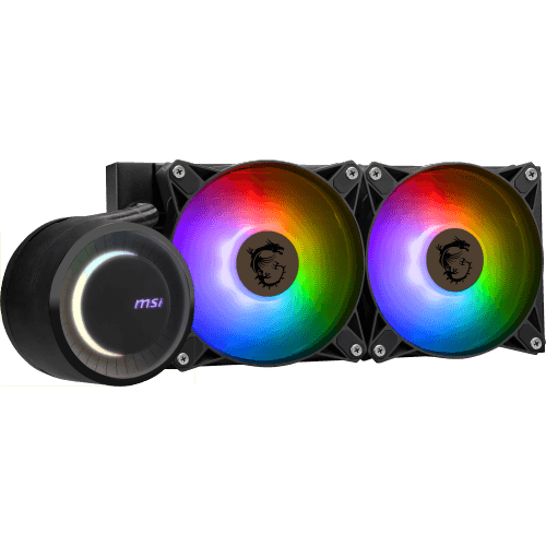 MSI MAG CORELIQUID E240, AIO Liquid CPU Cooler, LGA 1851, 240mm Radiator, Double 120mm PWM Fans, ARGB