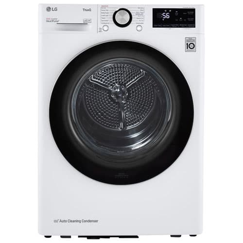LG 4.2 Cu. Ft. Compact Electric Dryer with Sensor Dry - Energy Star (DLHC1455W) - White