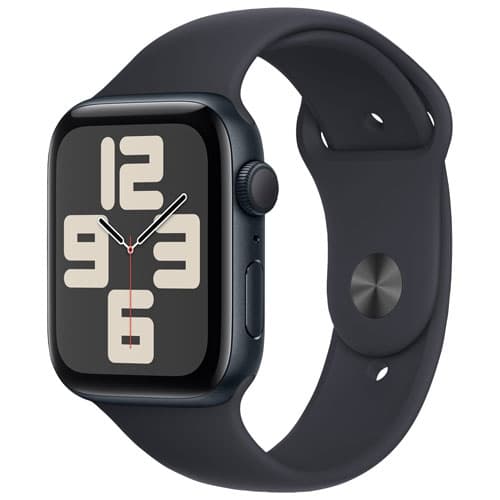 Refurbished (Fair) - Apple Watch SE (GPS) 44mm Midnight Aluminum Case with Midnight Sport Band - Medium / Large