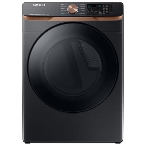 Samsung 7.5 Cu. Ft. Electric Steam Sanitize Dryer and Sensor Dry- Energy Star (DVE50BG8300VAC) - Black Stainless Steel