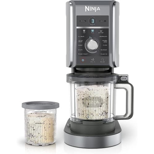 Ninja NC501 CREAMi Deluxe 11-in-1 Ice Cream & Frozen Treat Maker for Ice Cream, Sorbet, Milkshakes, Frozen Drinks & More, 11 Programs, with 2 XL Family Size Pint Containers