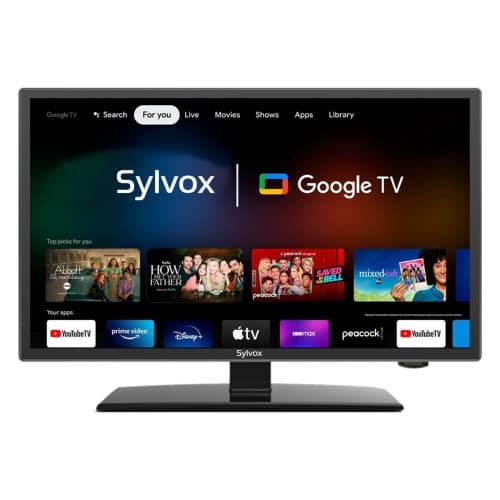 Brand New - SYLVOX Vechiel Series 24" 1080p HD LCD 12V DC/AC RV TV, Chromecast Built-In, Google Assistant Google TV Smart TV - 2024