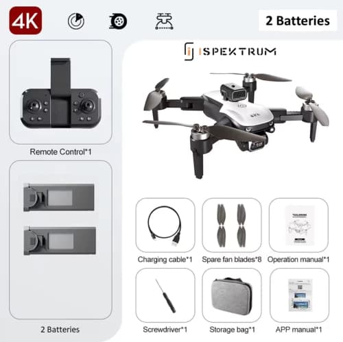 ISPEKTRUM FlyBot iS2S Max Drone with Camera 4K Drones for adults 360 Obstacle Avoidance FPV RC Drone Under 250g with Gesture Control GPS Auto Return 2 Batteries