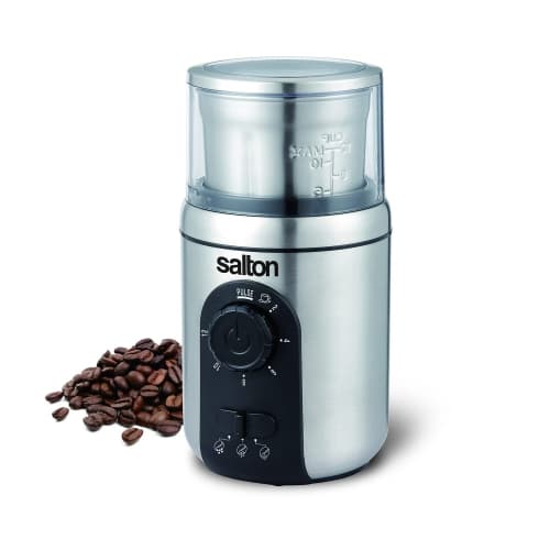 Salton - Smart Coffee/Herb/Spice Grinder, 12 Cup Capacity, Stainless Steel
