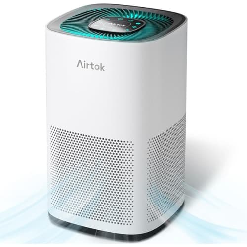 AIRTOK 32 x 20.07 x 20.07 cm Large Room H13 True HEPA Filter Air Purifiers for Bedrooms and Homes White