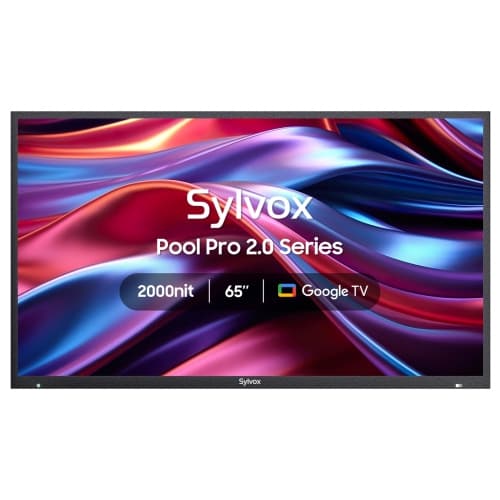 SYLVOX Pool Pro 2.0 65" Outdoor 4K UHD HDR Dolby Vision LCD Dolby Atmos Full Sun 2000 Nits IP55 Chromecast Google TV Smart TV - 2024