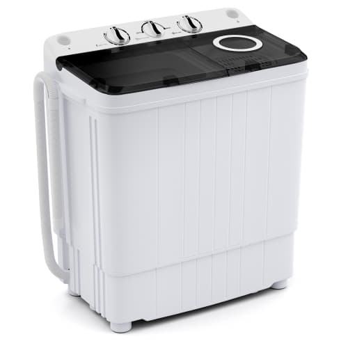 Costway Compact / Portable Washer with Sanitize Cycle and Turbo/Speed Wash - White + Grey