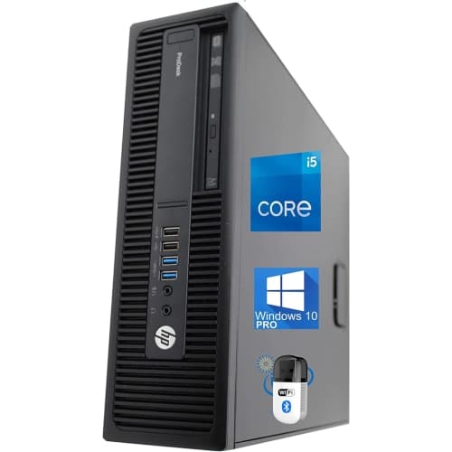 HP 600 G2 SFF Desktop, Intel Quad-Core i5 6500 up to 3.6GHz, 32GB RAM, 256GB SSD, HD Graphics 530, 4K/3-Monitor Support, Wi-Fi, Bluetooth, Windows 10 Pro Refurbished Excellent