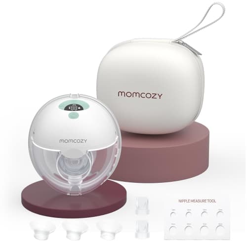 Momcozy Breast Pump Hands-Free M5, Wearable Breast Pump of Baby Mouth Double-Sealed Flange with 3 Modes & 9 Levels, Electric Breast Pump Portable