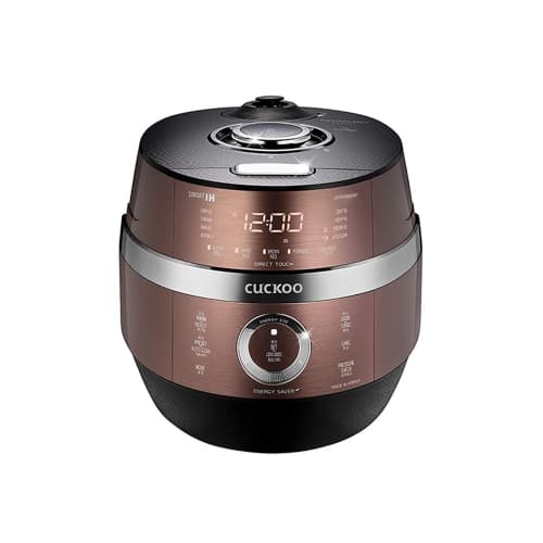CUCKOO CRP-JHR0609F 6-Cup Induction Heating Pressure Rice Cooker with Nonstick Inner Pot, 16 Menu Options, Fuzzy Logic Tech, 3 Voice Guide, Auto Clean (Copper/Black)