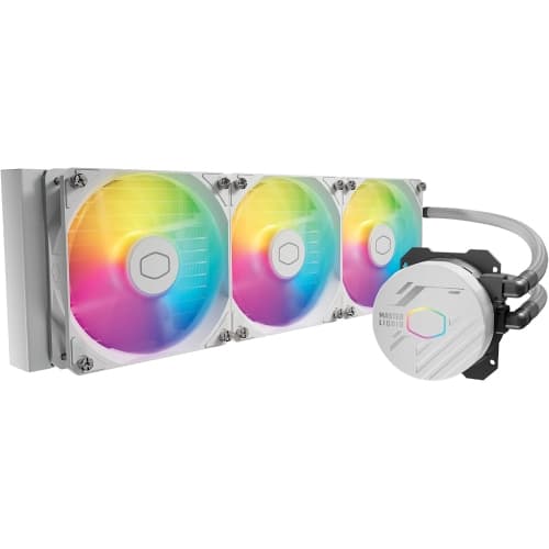 Cooler Master MasterLiquid 360L Core, Gen S Dual Chamber Pump, ARGB 360mm AIO Liquid CPU Cooler (White)