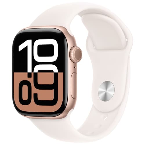 Open Box - Apple Watch Series 10 (GPS + Cellular) 42mm Rose Gold Aluminum Case with Light Blush Sport Band - Small/ Medium