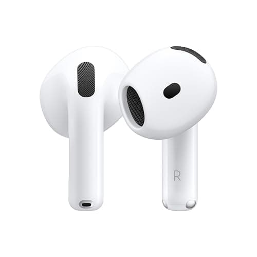 Apple AirPods 4 Wireless Earbuds, Bluetooth, Personalized Spatial Audio, Sweat and Water Resistant, USB-C Charging Case, H2 Chip