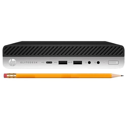 Refurbished (Good) - HP EliteDesk 800 G4 Mini Desktop Business PC Intel i5-8500T 8th Gen Processor 16GB DDR4 RAM 512GB SSD Windows 11 Pro Wireless Keyboard mouse - Black/Silver