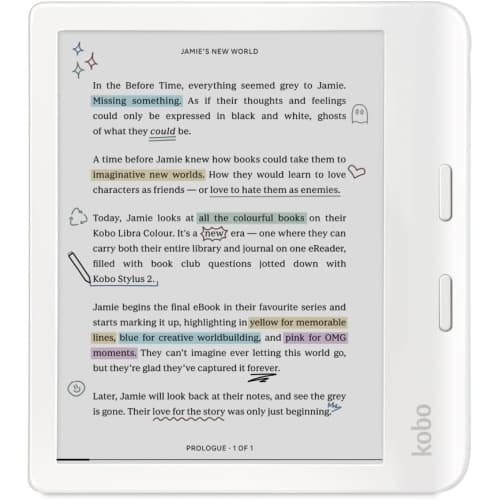 Refurbished (Excellent) - Kobo Libra Colour 7" Digital eReader with Touchscreen - White