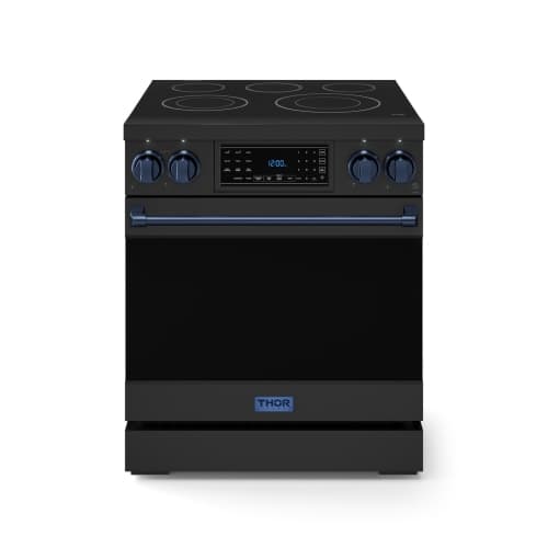 Gordon Ramsay by THOR Kitchen 30 Inch Professional Electric Range with Tilt Panel Touch Control in Black/Navy Blue