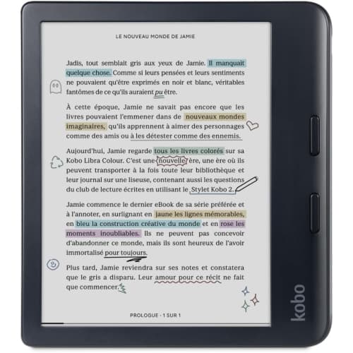 Kobo Libra Colour 7" Digital eReader with Touchscreen - Black- Open Box