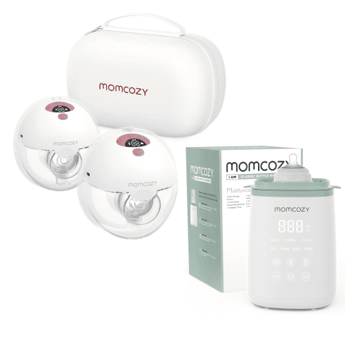 Momcozy M5 All-in-one Breast Pump,3 Modes 9 Levels & Momcozy Smart Baby Bottle Warmer Steam Bottle Sterilizer, Fast Baby Milk Warmer with Accurate Temperature Control