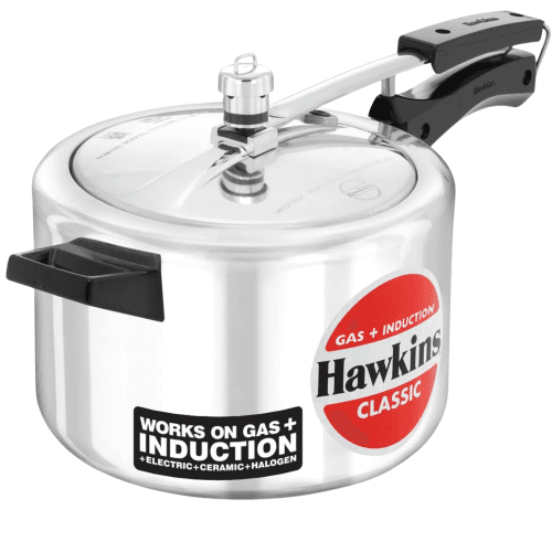 Hawkins Pressure Cooker Classic 5 Litre (4.06mm thick) - Works on gas, induction, electric, ceramic, halogen