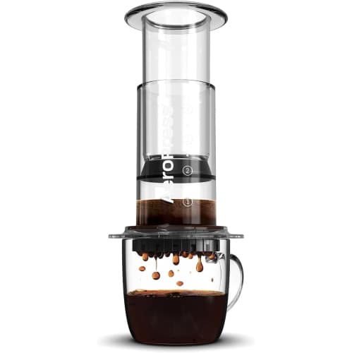 AeroPress Clear Coffee Press – 3-in-1 Brew Method, Portable, Shatterproof for Travel & Camping