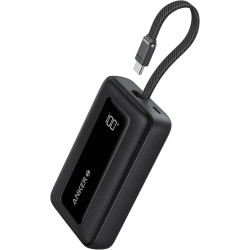 Anker Portable Charger, 10000mAh 30W Power Bank, USB-C in and Out Fast Charging Battery Pack, Travel Essential Phone Power Bank, for iPhone 16/15/14/13/12, iPad, MacBook, Black