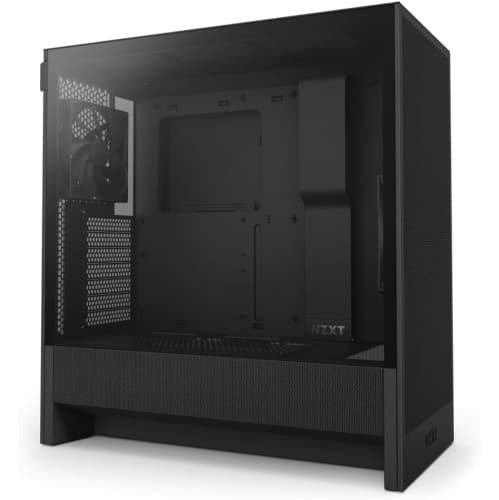 NZXT H5 Flow 2024 - Compact ATX Mid-Tower PC Gaming Case with High Airflow, 2 x 120mm Fans, Radiator Support, and Tempered Glass - Black