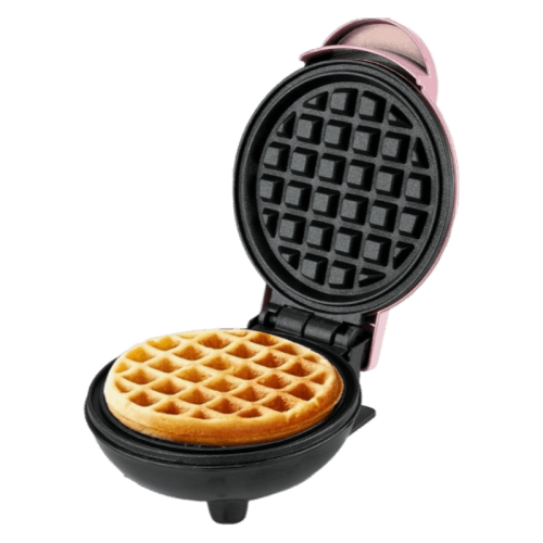 Mini waffle maker – multifunctional, fast heating, versatile cooking functions, non-stick surface, easy to clean, ideal for the family (pink)