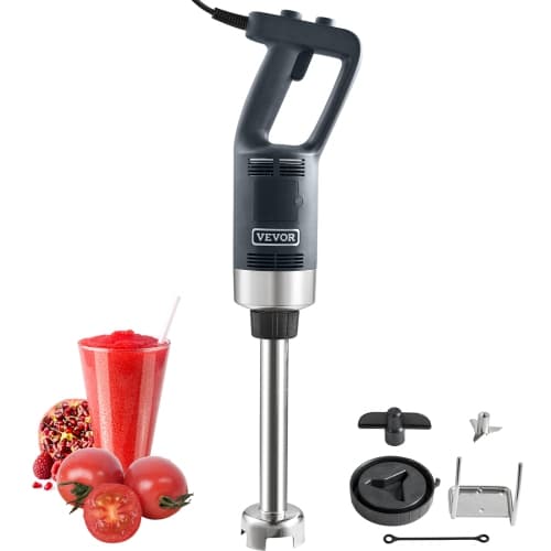 VEVOR 750W 12" Commercial Immersion Blender, Heavy Duty Hand Mixer, Variable Speed Kitchen Stick Mixer with 304 Stainless Steel Blade, Multi-Purpose Portable Mixer for Soup
