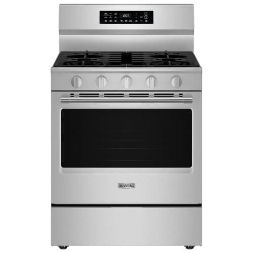 Maytag 30" 5.0 Cu. Ft. Fan Convection 5-Burner Freestanding Gas Air Fry Range (MFGS7030SZ) - Stainless Steel