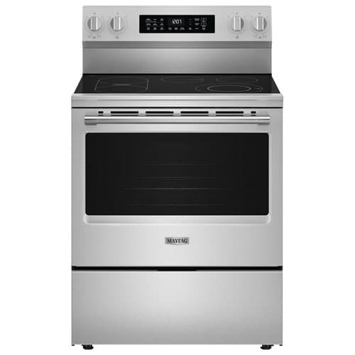 Maytag 30" 5.3 Cu. Ft. Freestanding Smooth Top Electric Range (YMFES7030SZ) - Fingerprint Resistant Stainless Steel