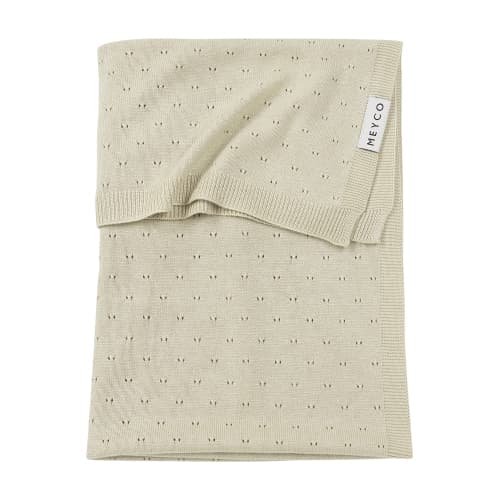 Ajour crib bed blanket - bamboo - soft sand - 75x100cm