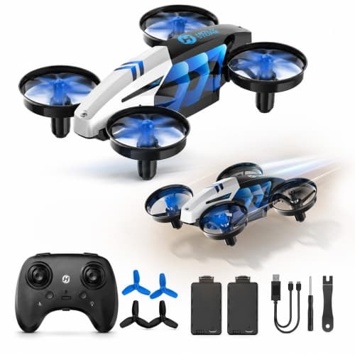 Holy Stone HS210T Drones for Kids Under 249g,2 IN 1 MINI Indoor Drone with Land & Fly Mode,Four Posture Deformations RC Quadcopter with 3D Flip, Christmas Birthday Toy Gift